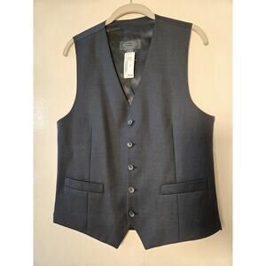 New Pronto Uomo Platinum Button Suit Vest Separate Mens S Dark Gray Wool